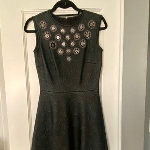 Black Pleather Mini/Knee Length Cocktail Dress - Size S/4